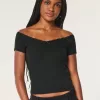 Off-the-Shoulder Lace Trim Top,Off-the-Shoulder Lace Trim Top