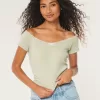 Off-the-Shoulder Lace Trim Top,Off-the-Shoulder Lace Trim Top