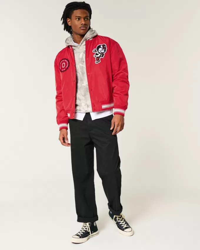 Ohio State Buckeyes Graphic Bomber Jacket,Ohio State Buckeyes Graphic Bomber Jacket