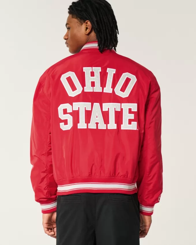 Ohio State Buckeyes Graphic Bomber Jacket,Ohio State Buckeyes Graphic Bomber Jacket