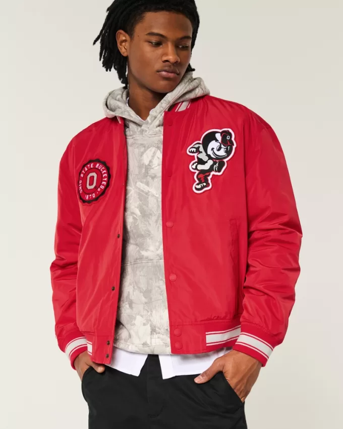 Ohio State Buckeyes Graphic Bomber Jacket,Ohio State Buckeyes Graphic Bomber Jacket