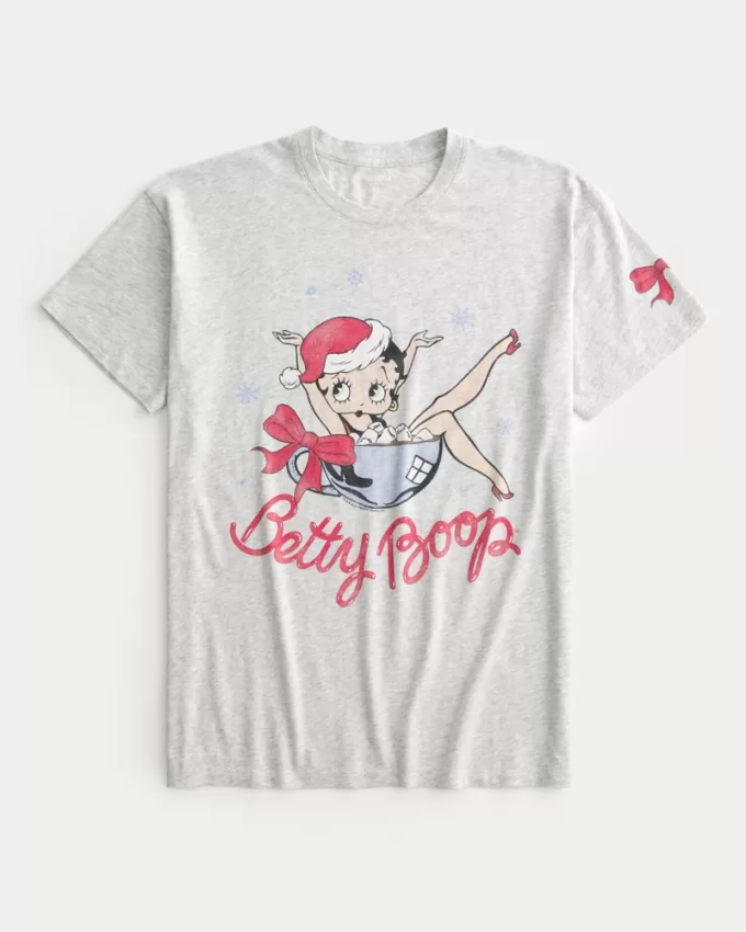 Oversized Betty Boop Graphic Tee,Oversized Betty Boop Graphic Tee