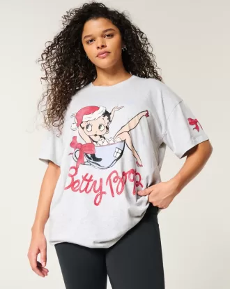 Oversized Betty Boop Graphic Tee,Oversized Betty Boop Graphic Tee