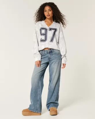 Oversized Camo Number Graphic Notch-Neck Sweatshirt,Oversized Camo Number Graphic Notch-Neck Sweatshirt