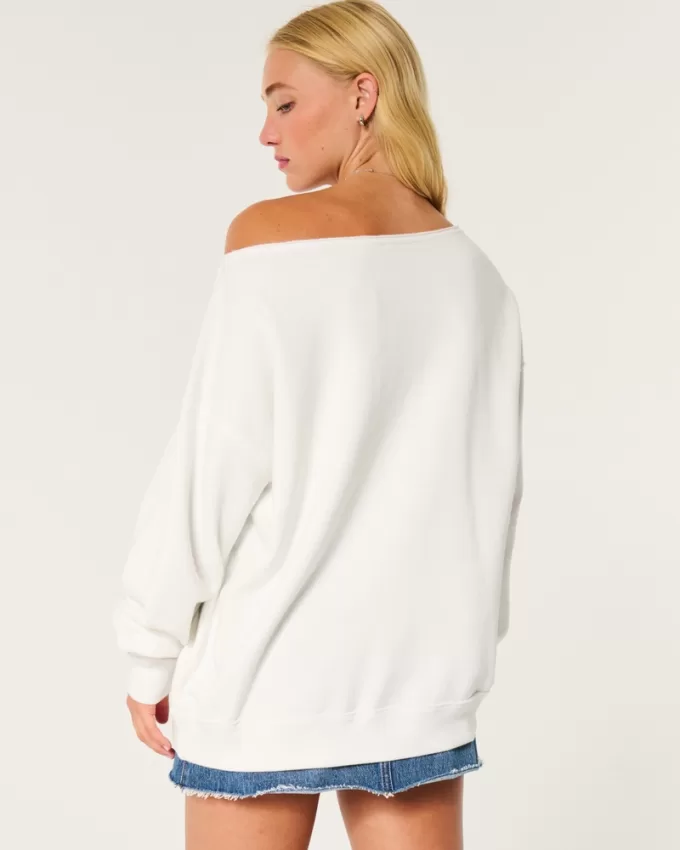 Oversized Clemson University Off-the-Shoulder Sweatshirt,Oversized Clemson University Off-the-Shoulder Sweatshirt