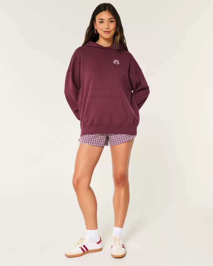 Oversized Football Graphic Hoodie,Oversized Football Graphic Hoodie