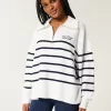 Oversized Half-Zip Graphic Sweater,Oversized Half-Zip Graphic Sweater