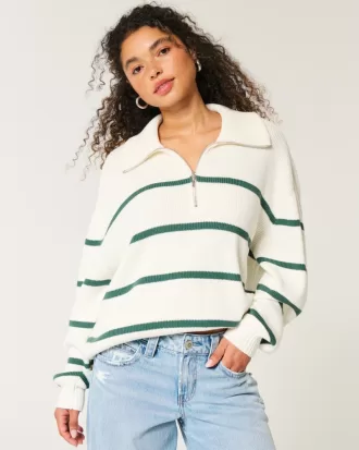 Oversized Half-Zip Sweater,Oversized Half-Zip Sweater