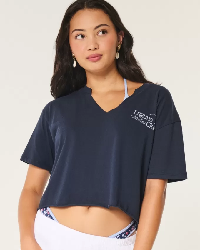 Oversized Laguna Wellness Club Graphic Tee,Oversized Laguna Wellness Club Graphic Tee