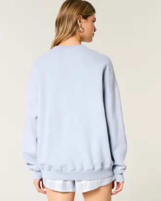 Oversized Lake Tahoe Graphic Crew Sweatshirt,Oversized Lake Tahoe Graphic Crew Sweatshirt