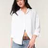 Oversized Linen-Blend Shirt,Oversized Linen-Blend Shirt