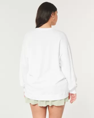 Oversized Malibu California Graphic Terry Sweatshirt,Oversized Malibu California Graphic Terry Sweatshirt