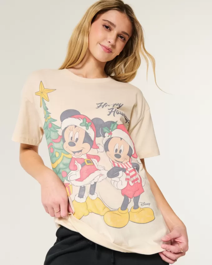 Oversized Minnie & Mickey Mouse Graphic Tee,Oversized Minnie & Mickey Mouse Graphic Tee