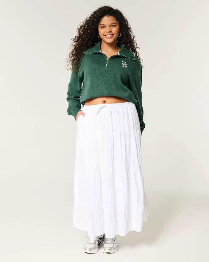 Oversized NYC Graphic Half-Zip Sweater,Oversized NYC Graphic Half-Zip Sweater