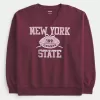 Oversized New York Graphic Notch-Neck Sweatshirt,Oversized New York Graphic Notch-Neck Sweatshirt