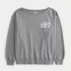 Oversized Off-the-Shoulder Racquet Club Graphic Sweatshirt,Oversized Off-the-Shoulder Racquet Club Graphic Sweatshirt