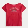 Oversized Off-the-Shoulder San Diego Speedway Graphic Tee,Oversized Off-the-Shoulder San Diego Speedway Graphic Tee