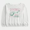 Oversized Off-the-Shoulder Volleyball Graphic Sweatshirt,Oversized Off-the-Shoulder Volleyball Graphic Sweatshirt