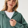 Oversized Terry Zip-Up Hoodie,Oversized Terry Zip-Up Hoodie