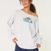 Oversized UCLA Off-the-Shoulder Sweatshirt,Oversized UCLA Off-the-Shoulder Sweatshirt