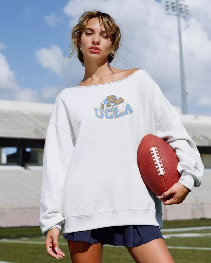Oversized UCLA Off-the-Shoulder Sweatshirt,Oversized UCLA Off-the-Shoulder Sweatshirt