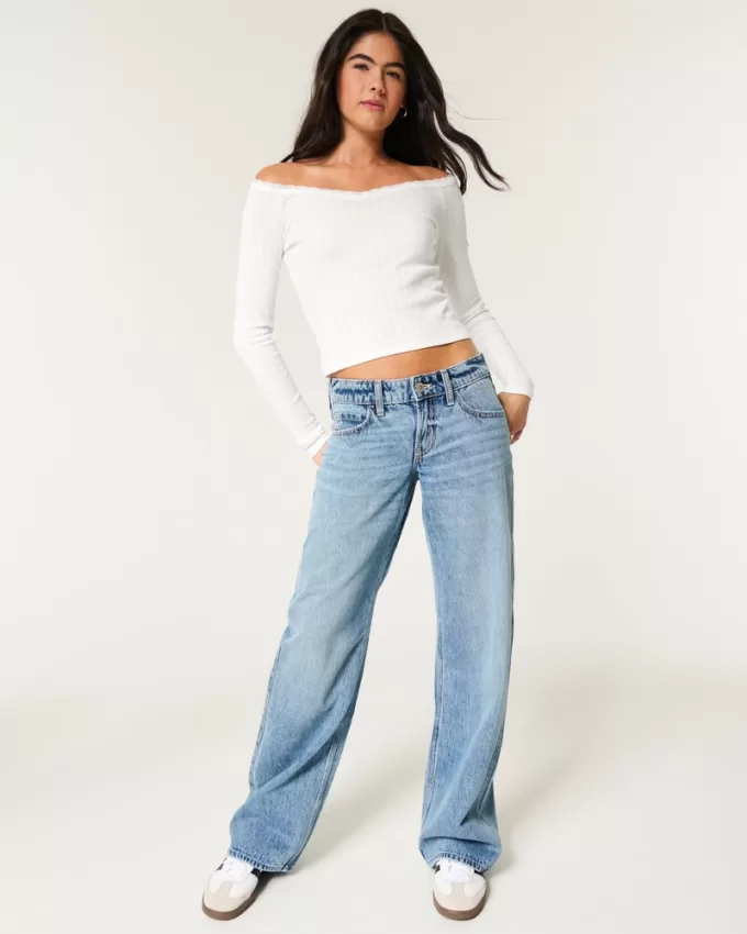 Pointelle Lace Trim Top,Pointelle Lace Trim Top