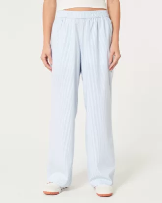 Poplin Wide-Leg Sleep Pants,Poplin Wide-Leg Sleep Pants