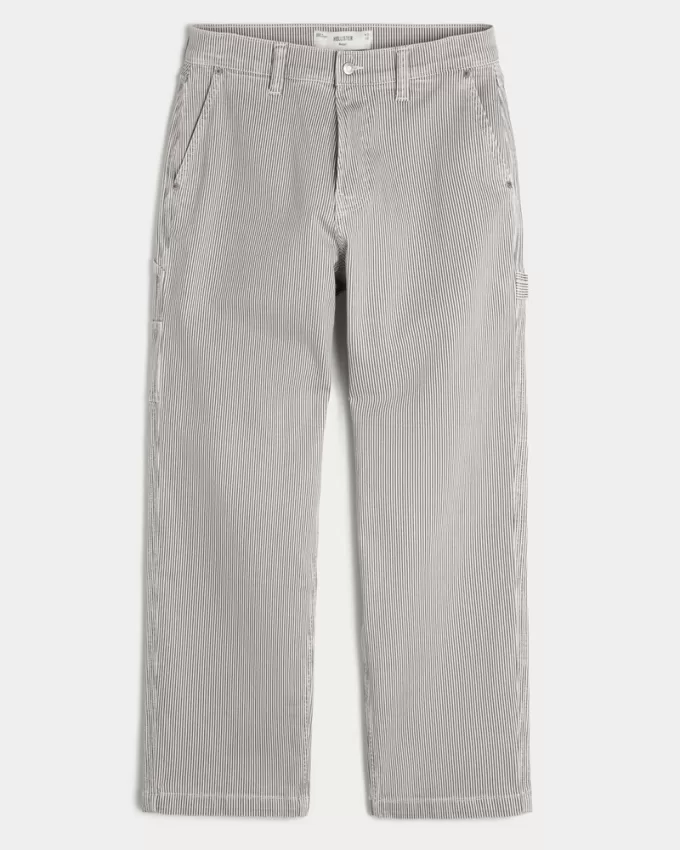 Railroad Stripe Baggy Painter Jeans,Railroad Stripe Baggy Painter Jeans