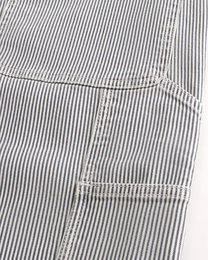 Railroad Stripe Baggy Painter Jeans,Railroad Stripe Baggy Painter Jeans