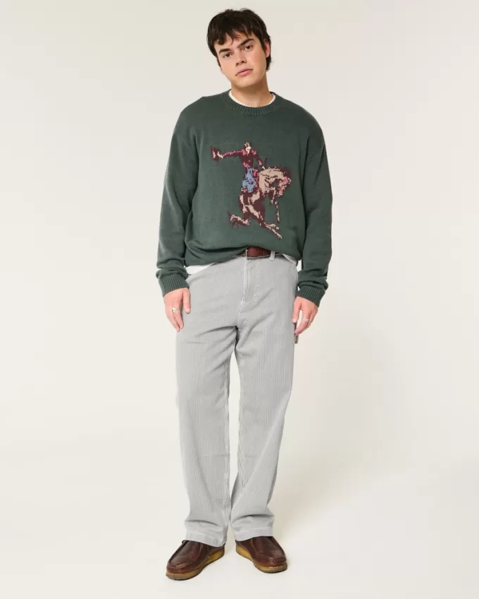 Railroad Stripe Baggy Painter Jeans,Railroad Stripe Baggy Painter Jeans