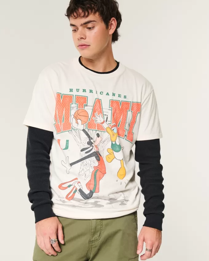 Relaxed Disney Miami Hurricanes Graphic Tee,Relaxed Disney Miami Hurricanes Graphic Tee