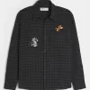 Relaxed Flannel Tom and Jerry Graphic Shirt,Relaxed Flannel Tom and Jerry Graphic Shirt
