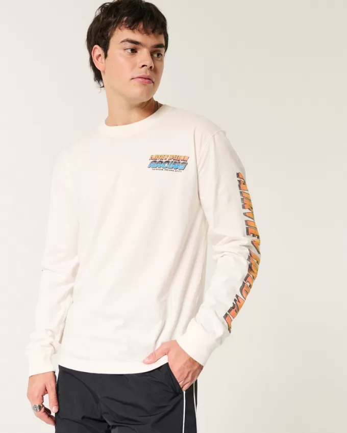 Relaxed Long-Sleeve Fairview Speedway Graphic Tee,Relaxed Long-Sleeve Fairview Speedway Graphic Tee