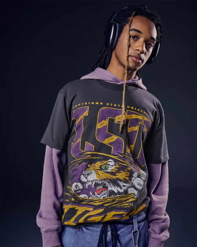 Relaxed Louisiana State University Tigers Graphic Tee,Relaxed Louisiana State University Tigers Graphic Tee