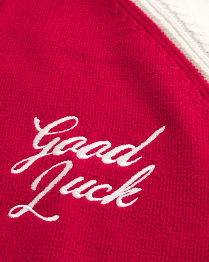 Relaxed Lunar New Year Graphic Quarter-Zip Sweater,Relaxed Lunar New Year Graphic Quarter-Zip Sweater