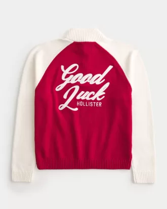 Relaxed Lunar New Year Graphic Quarter-Zip Sweater,Relaxed Lunar New Year Graphic Quarter-Zip Sweater