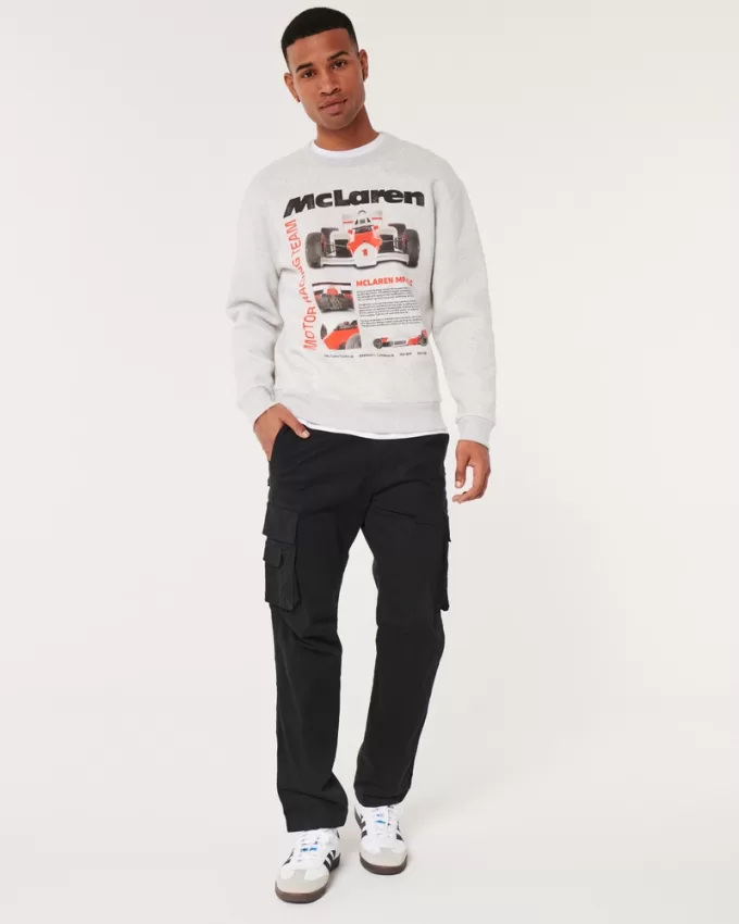 Relaxed McLaren Graphic Crew Sweatshirt,Relaxed McLaren Graphic Crew Sweatshirt