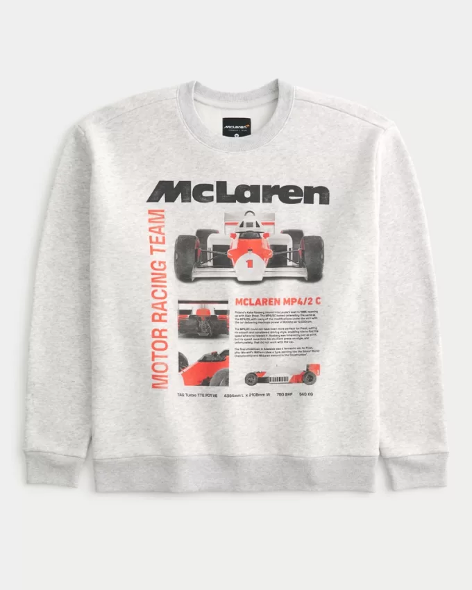 Relaxed McLaren Graphic Crew Sweatshirt,Relaxed McLaren Graphic Crew Sweatshirt