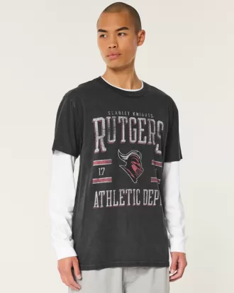 Relaxed Rutgers University Graphic Tee,Relaxed Rutgers University Graphic Tee