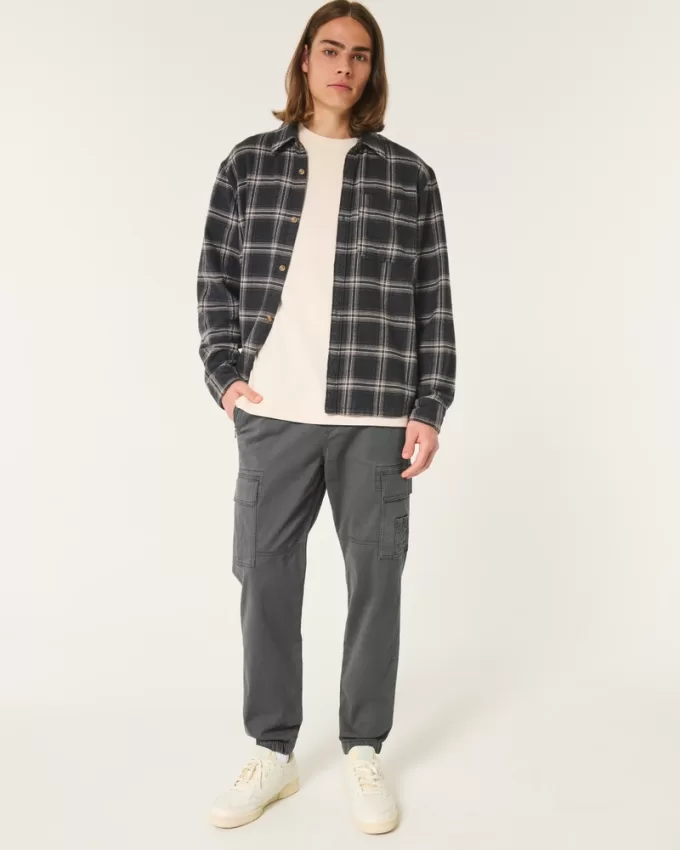 Relaxed Twill Cargo Joggers,Relaxed Twill Cargo Joggers