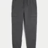 Relaxed Twill Cargo Joggers,Relaxed Twill Cargo Joggers