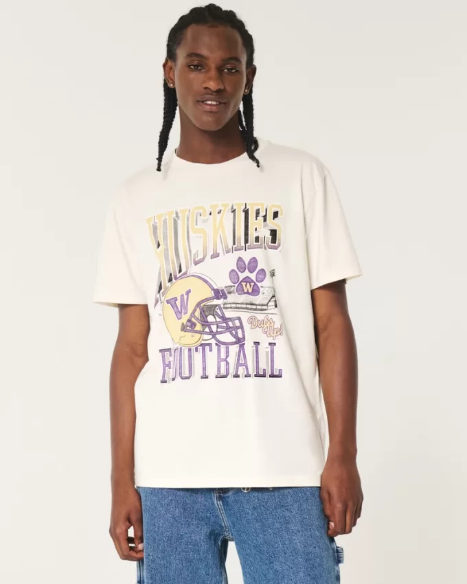 Relaxed University of Washington Huskies Graphic Tee,Relaxed University of Washington Huskies Graphic Tee