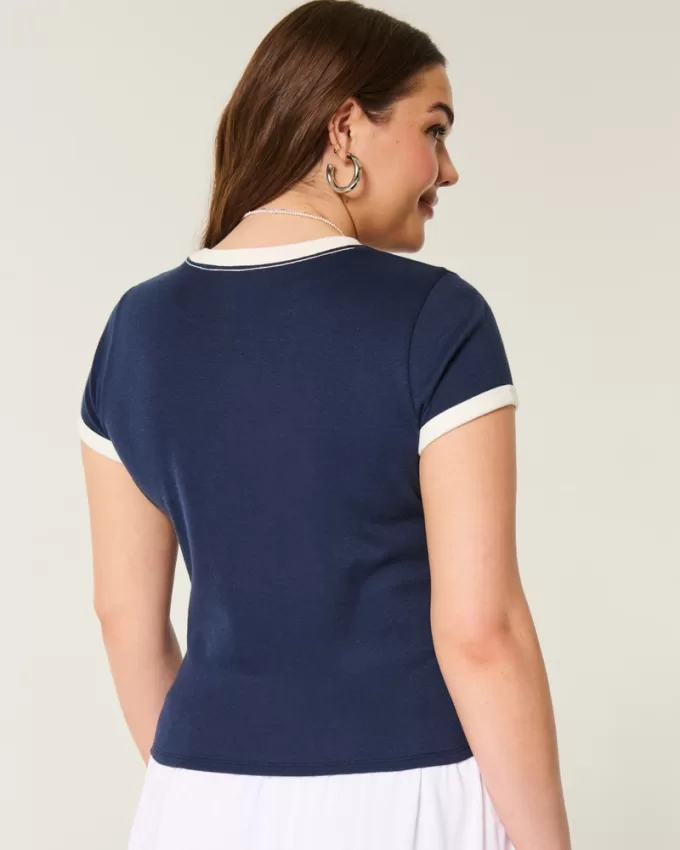 Ribbed Chicago Graphic Baby Tee,Ribbed Chicago Graphic Baby Tee