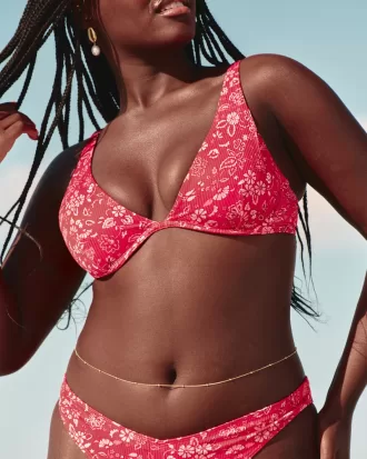 Ribbed High Apex Underwire Bikini Top,Ribbed High Apex Underwire Bikini Top