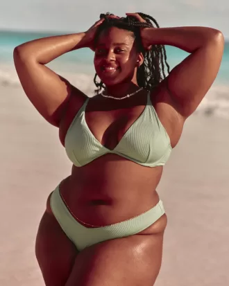 Ribbed High-Leg Cheekiest Bikini Bottom,Ribbed High-Leg Cheekiest Bikini Bottom