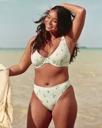 Ribbed High-Leg Cheekiest Bikini Bottom,Ribbed High-Leg Cheekiest Bikini Bottom