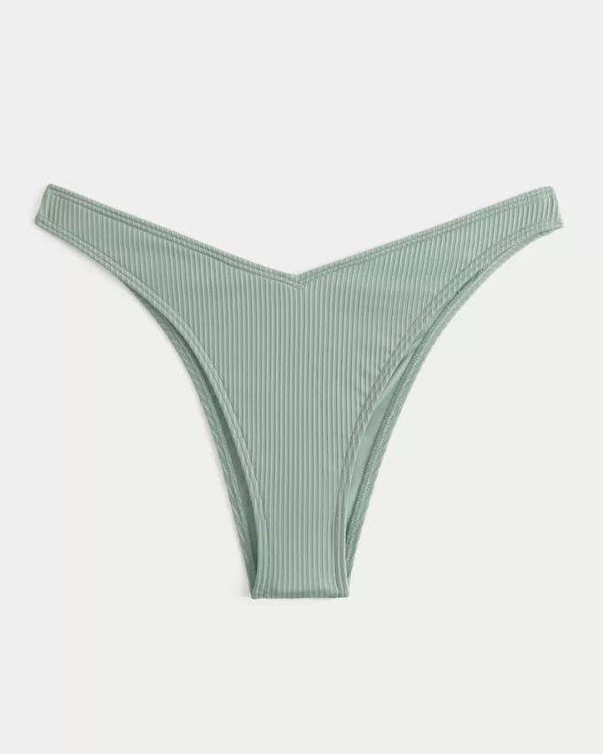 Ribbed High-Leg Cheekiest Bikini Bottom,Ribbed High-Leg Cheekiest Bikini Bottom
