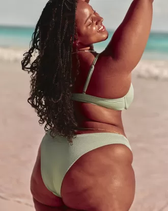 Ribbed High-Leg Cheekiest Bikini Bottom,Ribbed High-Leg Cheekiest Bikini Bottom