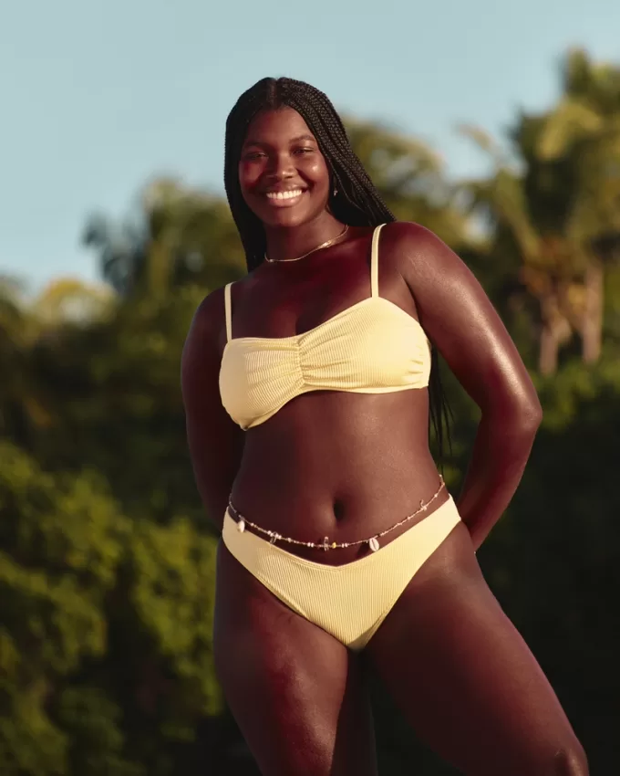 Ribbed High-Leg V-Waist Cheeky Bikini Bottom,Ribbed High-Leg V-Waist Cheeky Bikini Bottom