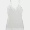 Ribbed Lace Trim Cami,Ribbed Lace Trim Cami